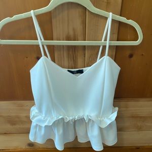 Asos White Peplum Tank Top